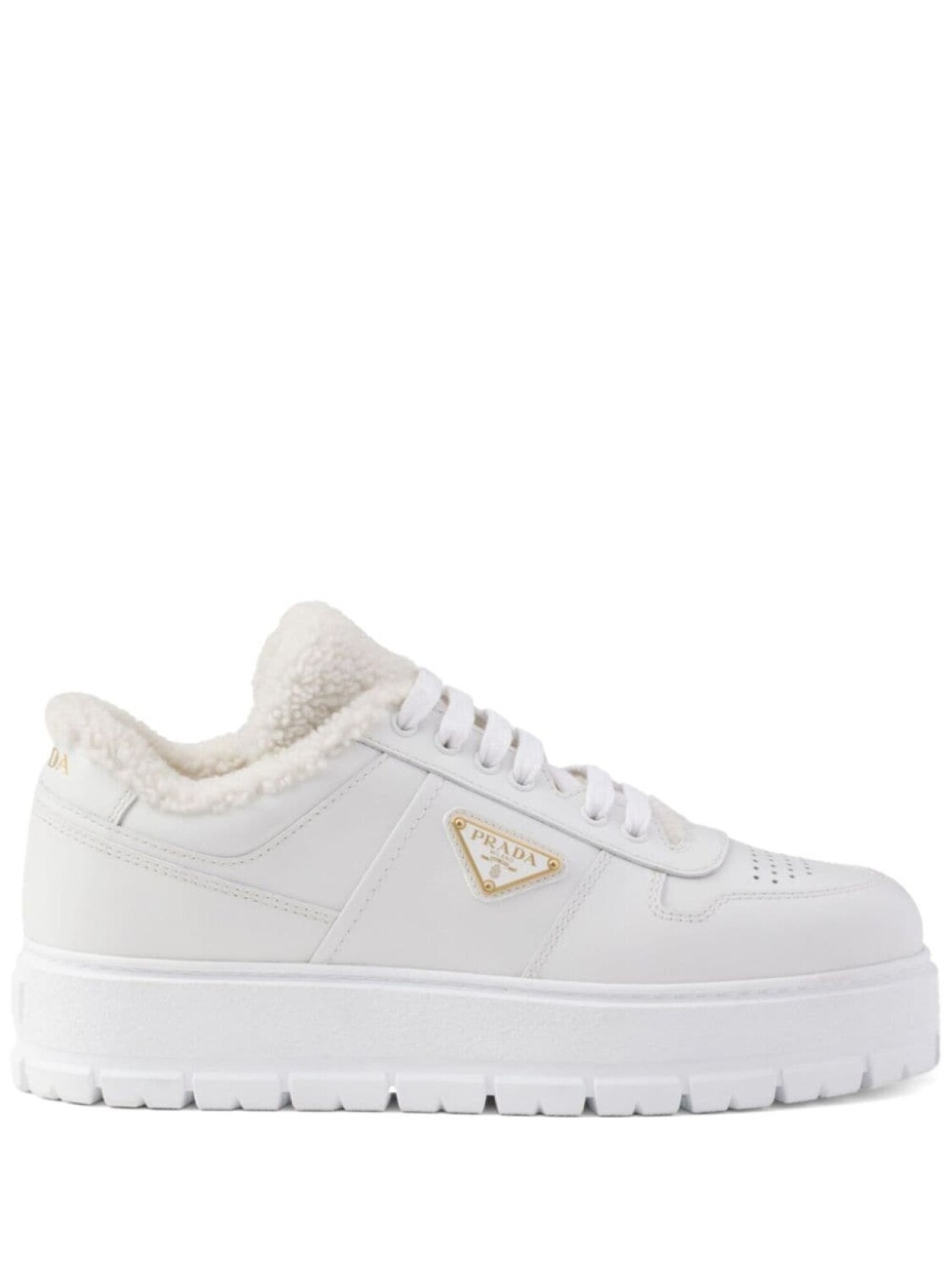 

Prada кроссовки из овчины, белый