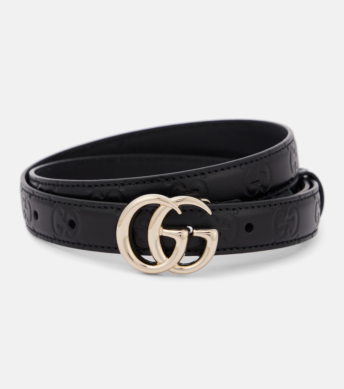 

Кожаный ремень GG Marmont Gucci, черный