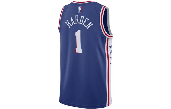 Футболка x nba philidelphia 76ers 22 23 icon edition swingman джерси Nike, синий — фото 2