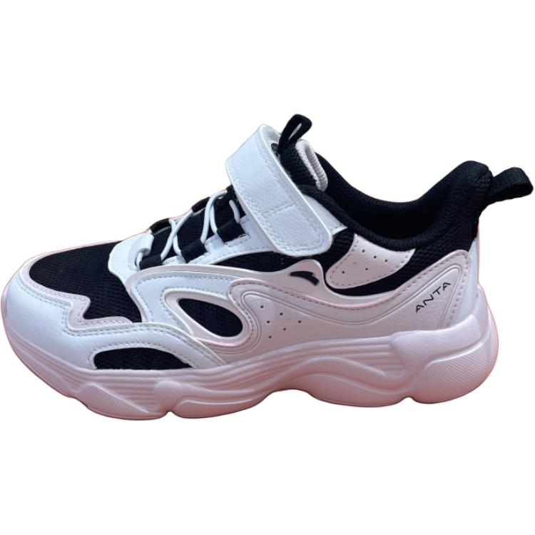 

Скользоустойчивые износостойкие низкие детские повседневные кроссовки для подростков Antakids, черный/Anta белый/Pure белый