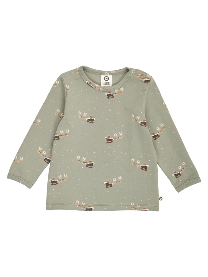 

Детская рубашка с длинными рукавами в оттенках Тень/Темно-зеленый/Бальзамовый крем müsli