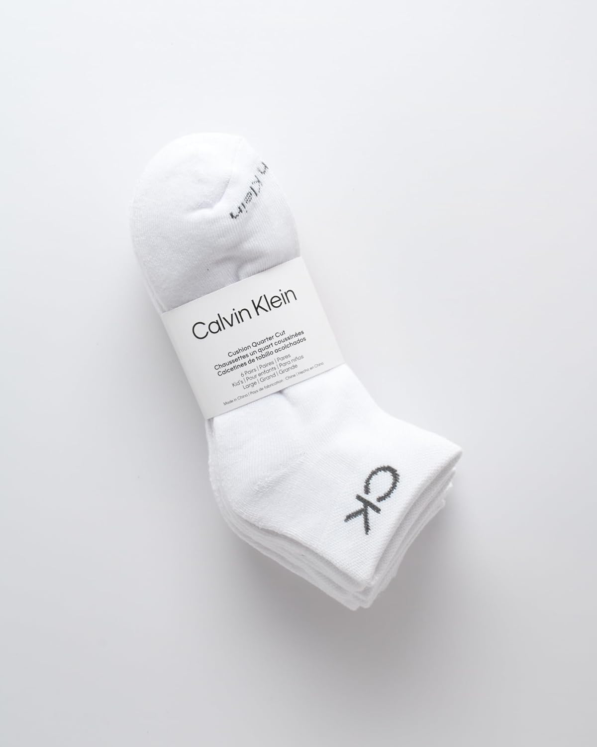 Носки Calvin Klein для девочек, 6 шт., эластичные, с мягкой подошвой, с поддержкой свода стопы, White — фото 2