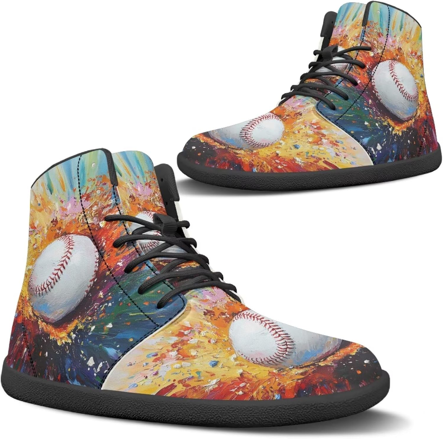 

Кроссовки для мужчин Binienty с кросс-тренингом, легкие высокие многофункциональные минималистичные спортивные туфли, Oil Painting Baseball