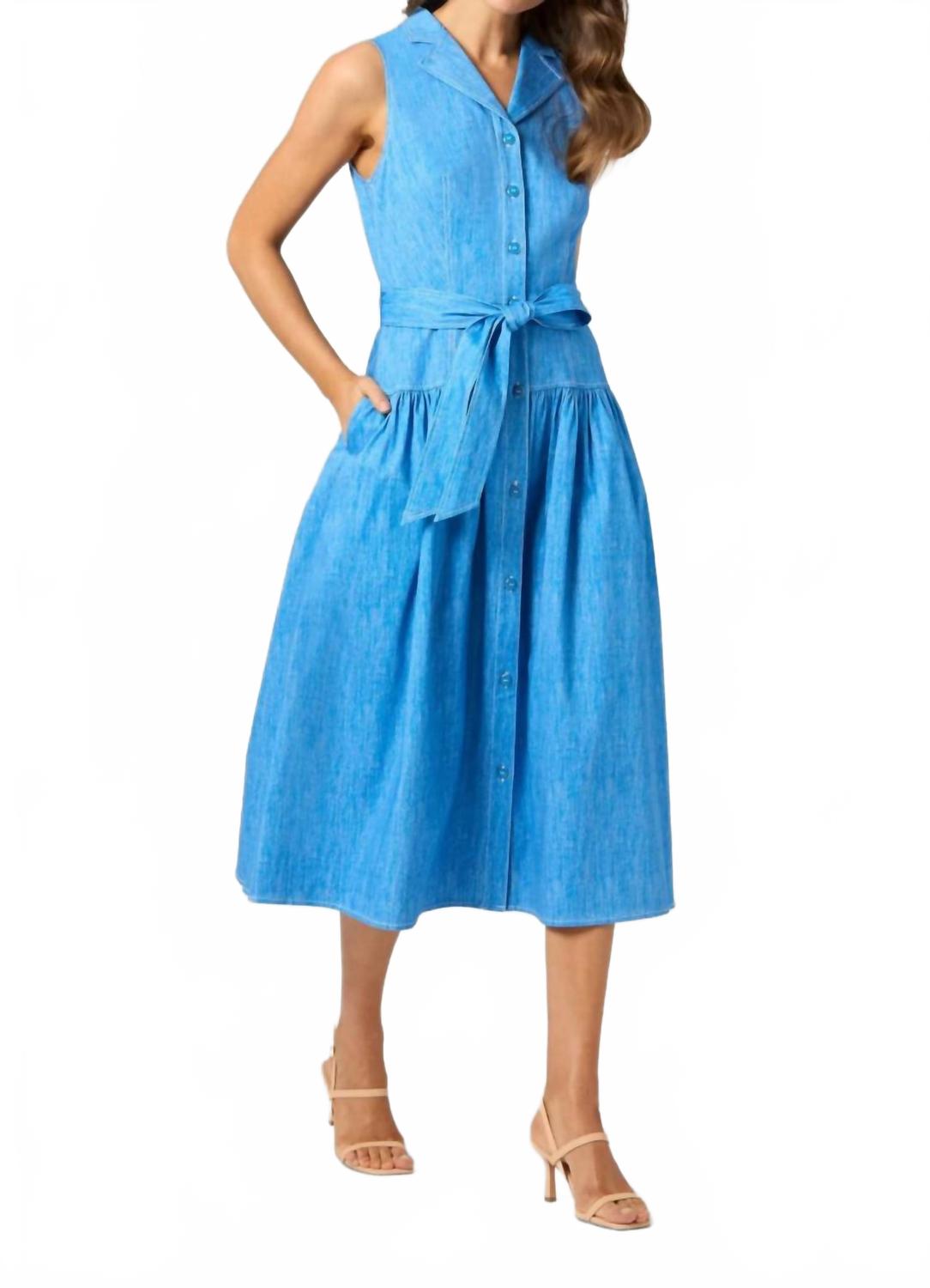 

Платье миди Ezra из меланжевой ткани шамбре Shoshanna, Chambray Melange