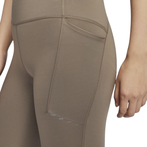 Леггинсы (WMNS) Nike Swift High-Waisted 7/8 Running Leggings with Pockets 'Mink Brown', коричневый — фото 3