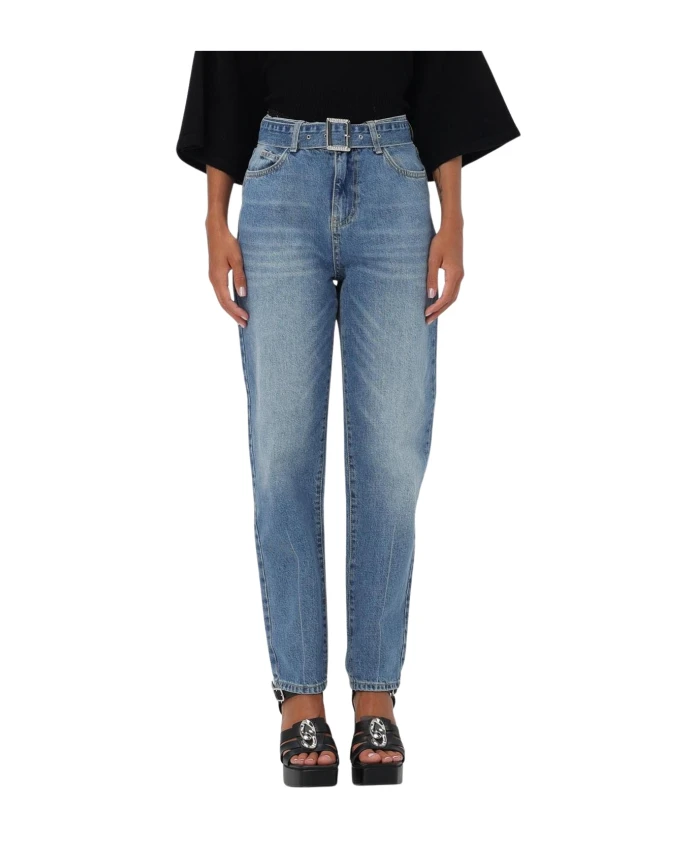 

Джинсы свободного кроя с высокой талией Liu Jo, синий