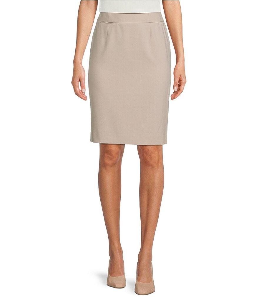 

Роскошная эластичная юбка-карандаш Calvin Klein Petite Size с высокой посадкой, бежевый