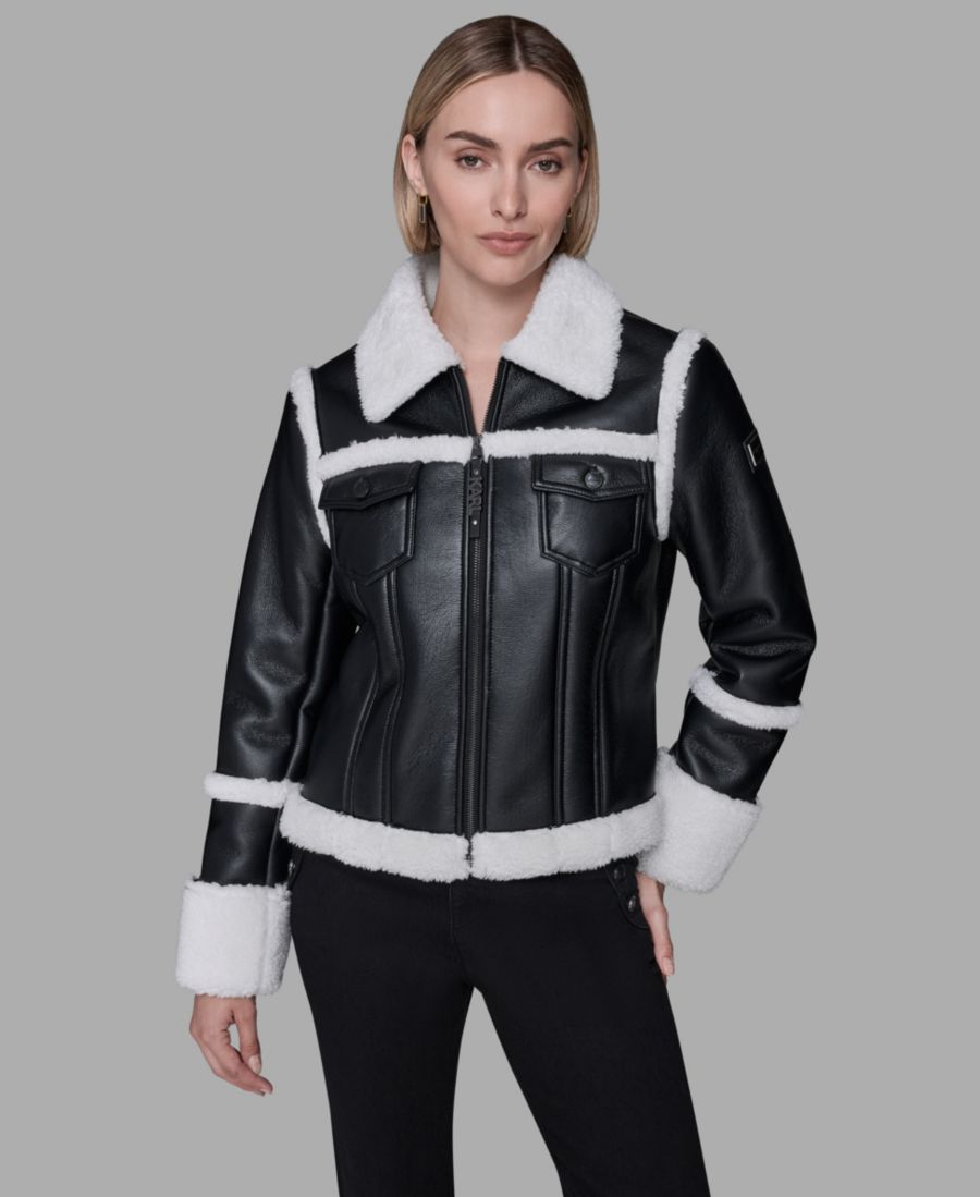 

Женская пушистая куртка с воротником KARL LAGERFELD PARIS, Black