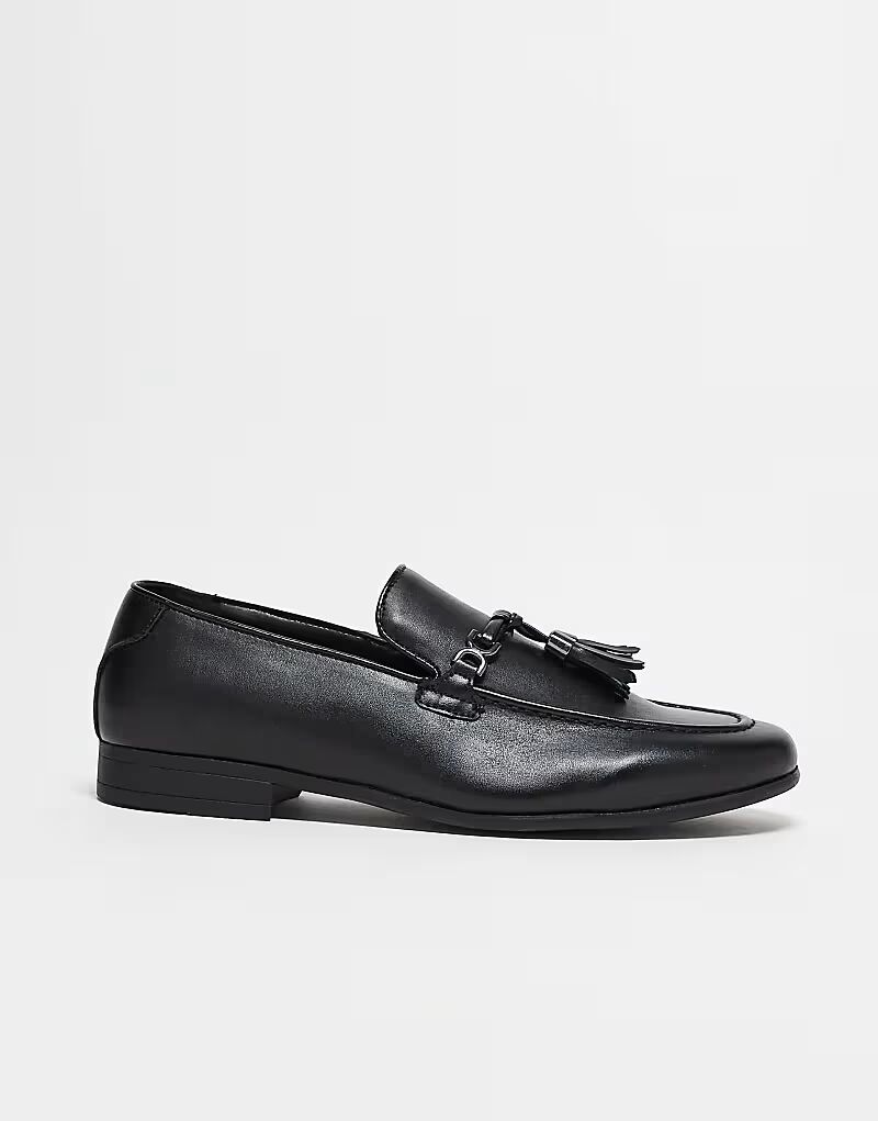

Лоферы ASOS DESIGN из черной искусственной кожи с кисточками