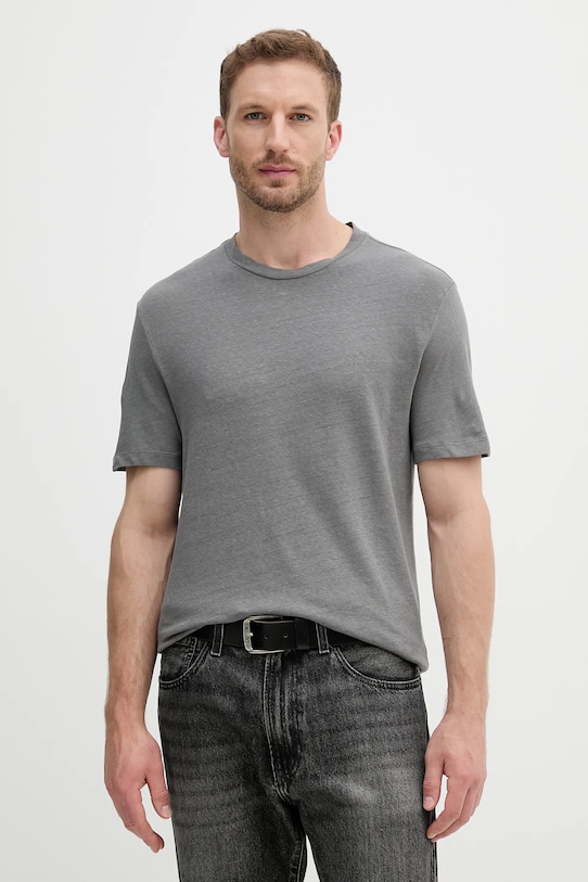 

Льняная футболка United Colors Of Benetton, серый