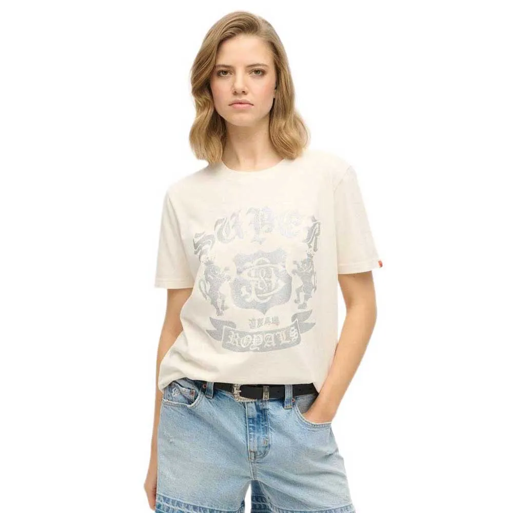 

Футболка с коротким рукавом Superdry Embellish Varsity Relaxed, бежевый