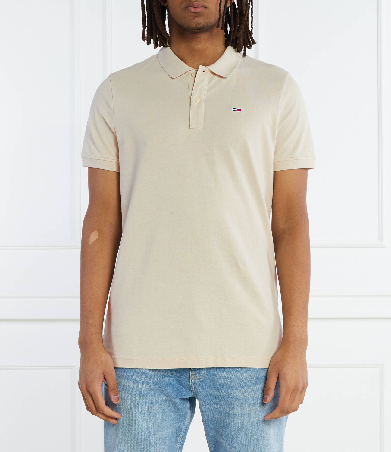 

Поло Tommy Jeans placket ext Slim Fit, песочный