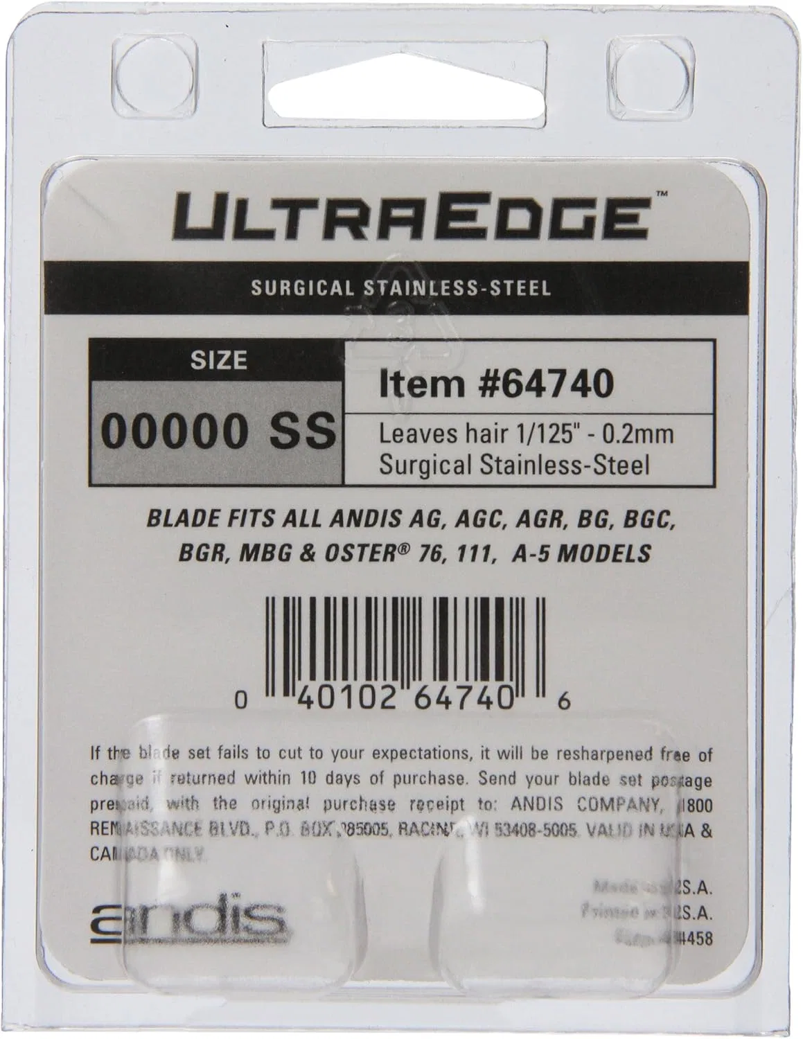 Сменное лезвие «Size 00000 Ultra Edge» от Andis ‎Andis — фото 3