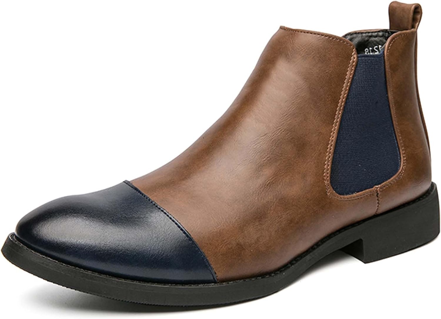 

Мужские ботинки челси: модные, с цветовыми блоками, для городского делового стиля, формального образа, повседневной носки, прогулок, униформы, офиса, банкетов, церквей, свадеб, костюмов, платьев, высокие кожаные ботинки Generic, синий/коричневый