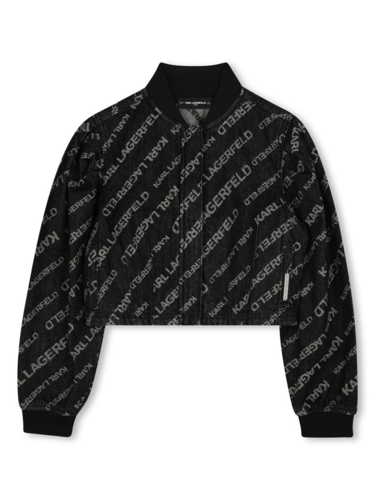 

Karl Lagerfeld Kids джинсовая куртка с логотипом, черный