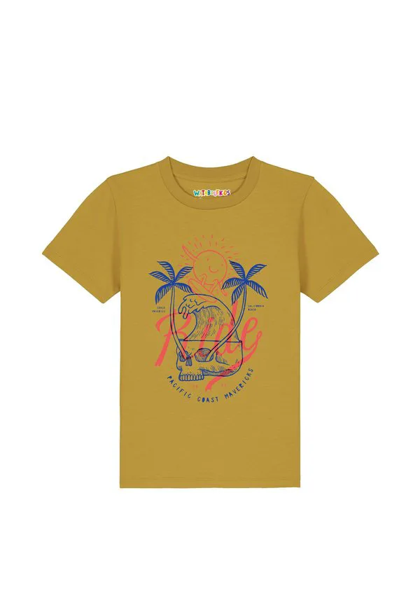 Футболка с принтом «оседлай волны» Watapparel, Ochre — фото 2
