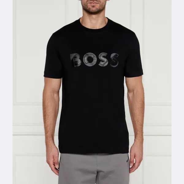 

Футболка свободного кроя с зубцами Boss, черный