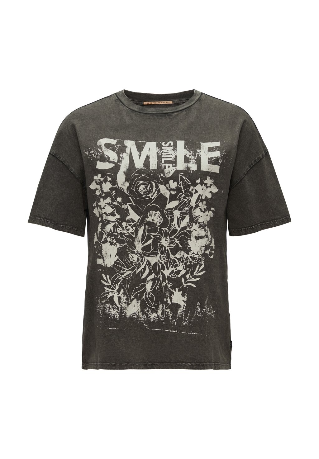 

Футболка с принтом IM USED-LOOK QS, цвет Mottled Anthracite