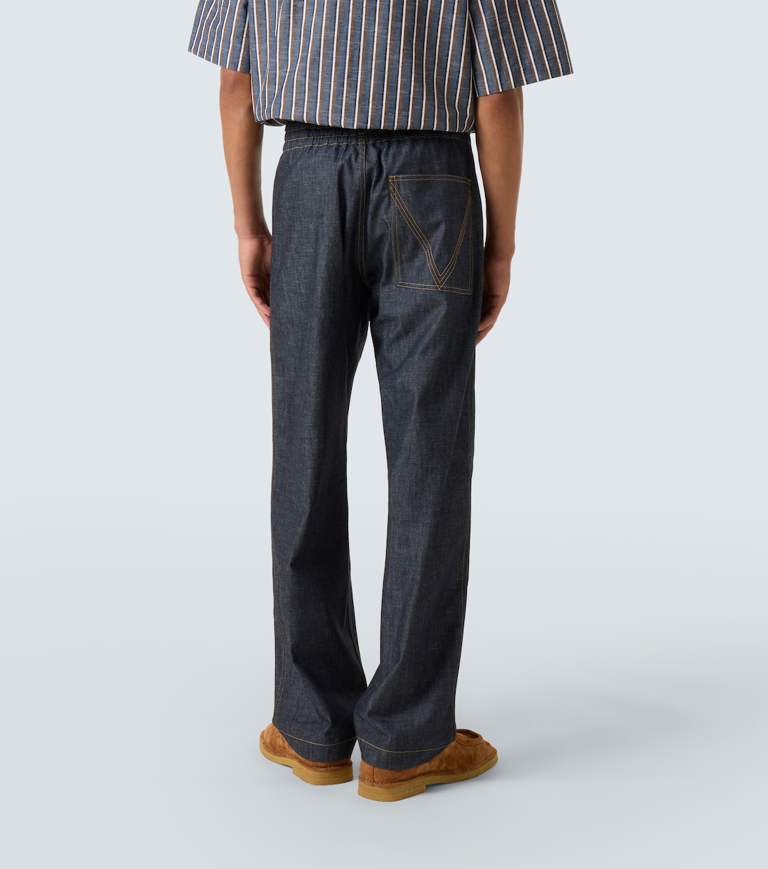 Прямые джинсы средней посадки Bottega Veneta, Indigo — фото 4