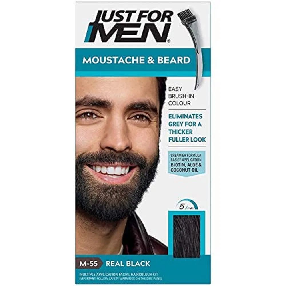 Гель-краска для усов и бороды «M-55 Real Black» от Just for Men, 4 штуки Just For Men