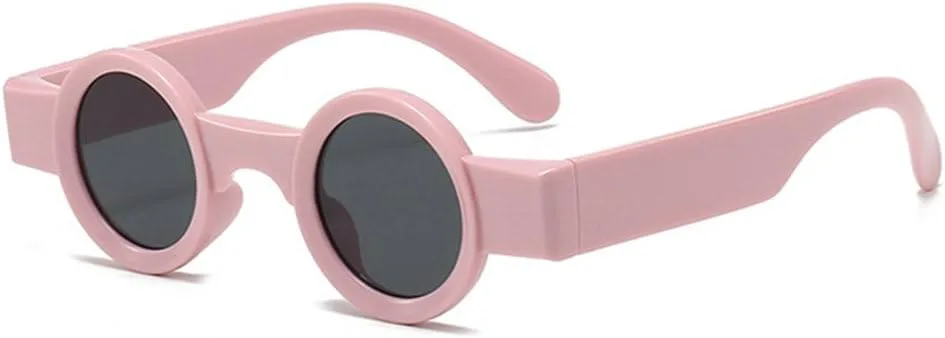 

Ретро-стимпанк, маленькие круглые женские двухцветные солнцезащитные очки с прозрачными линзами, мужская модная солнцезащитная оправа UV400, P TYUVIVO, Pink Grey