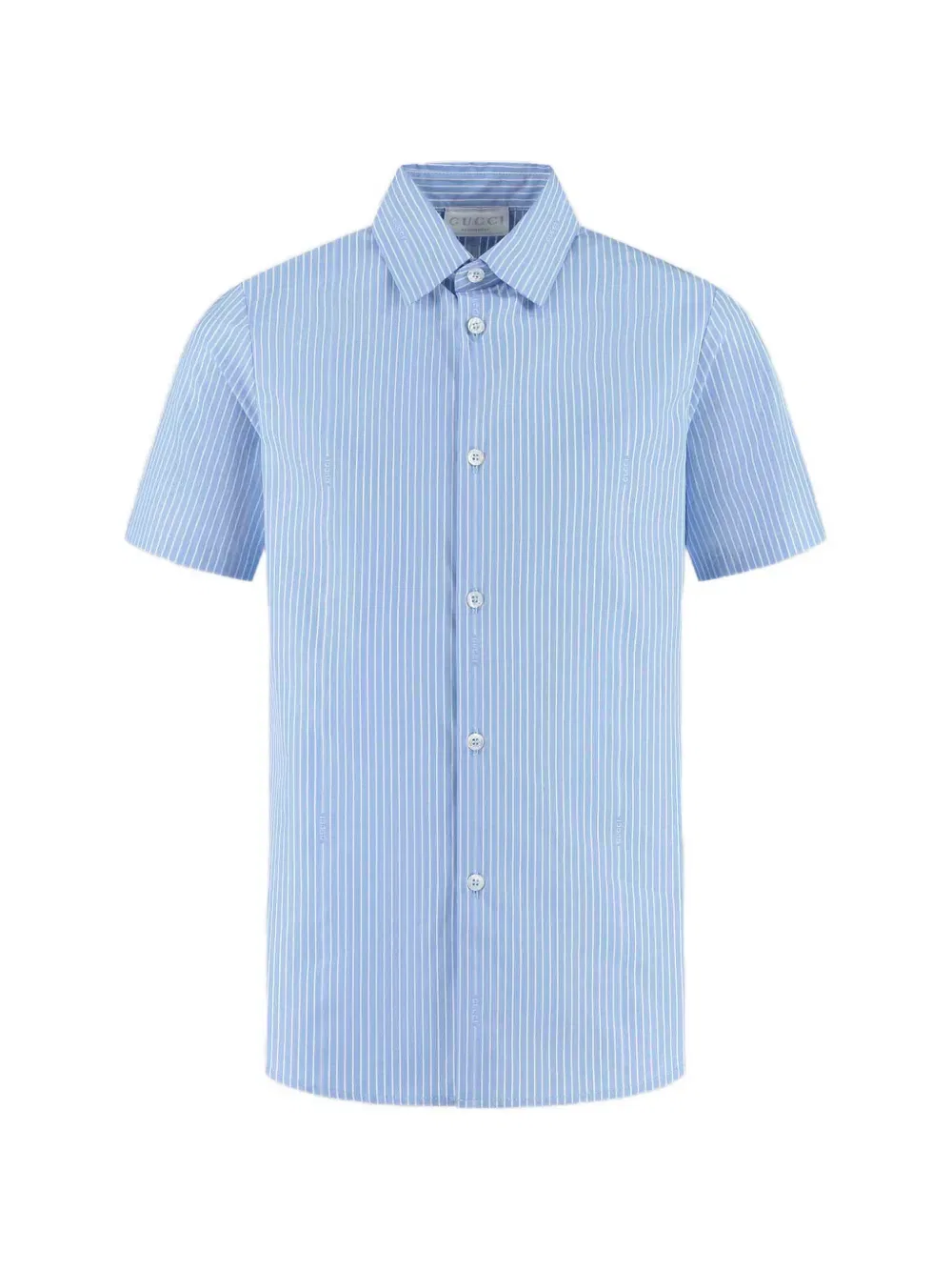 Полосатая рубашка с коротким рукавом Gucci Kids, синий