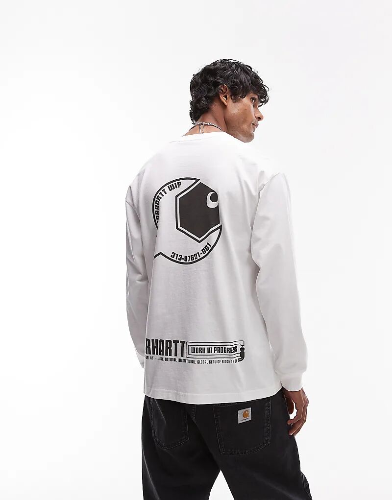 

Футболка с длинным рукавом в промышленном стиле белого цвета Carhartt WIP