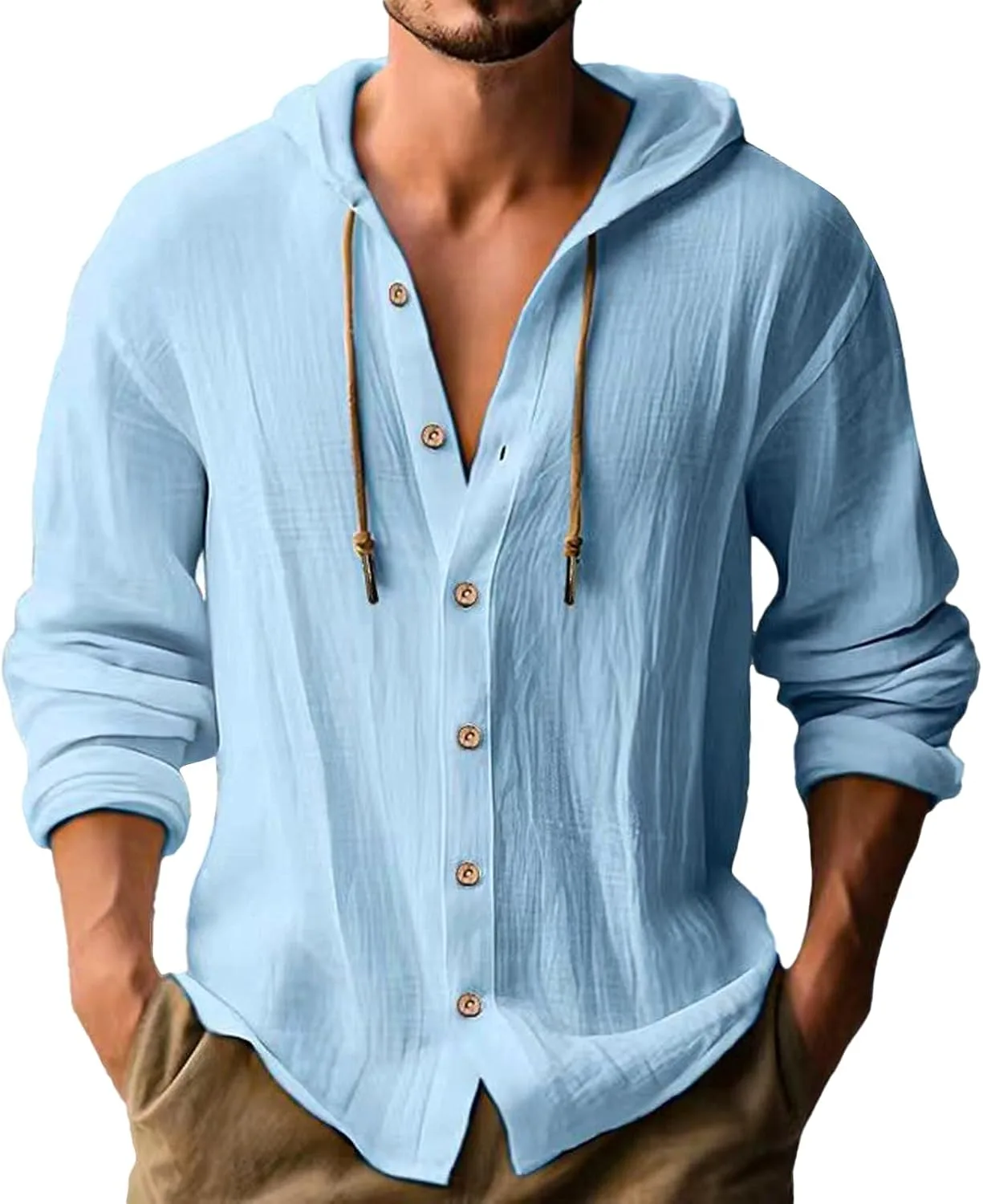 

Geleglaer худи для мужчин с капюшоном и пуговицами