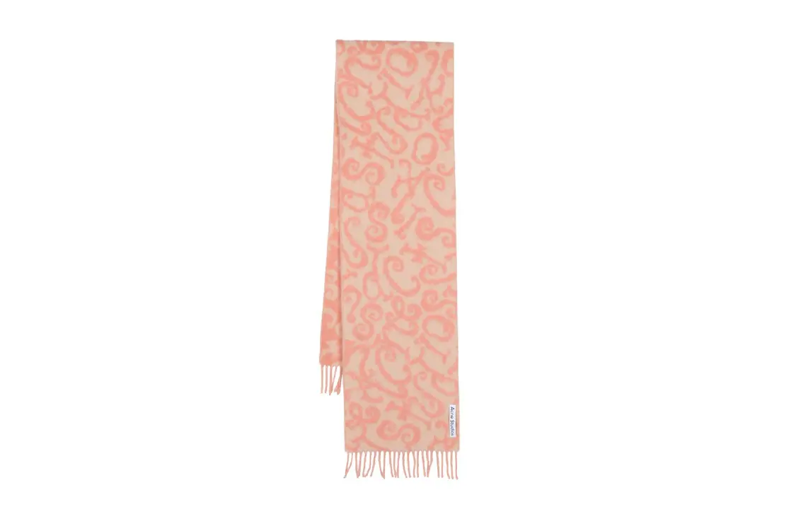 

Шарф с бахромой и абстрактным принтом Acne Studios