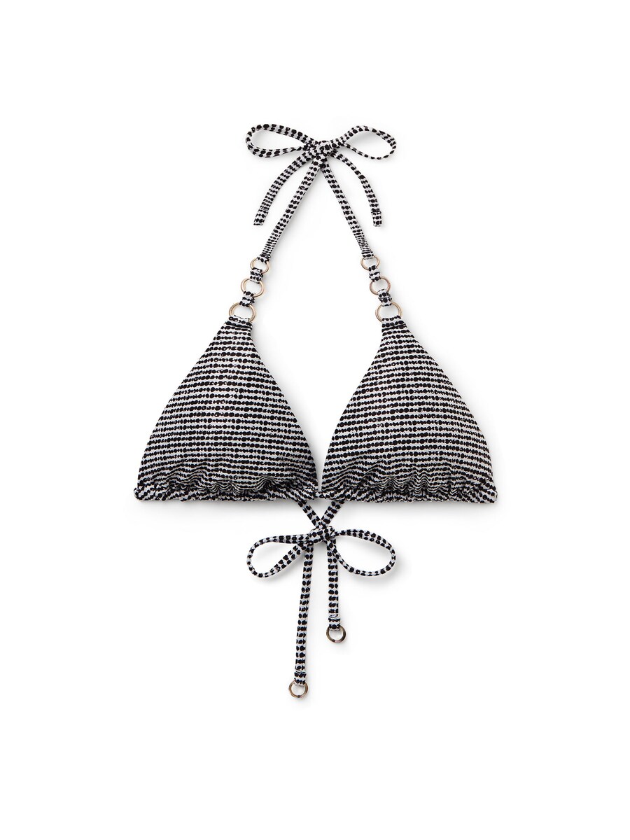 

Треугольный бикини-топ CALZEDONIA Triangle Bikini Top, черный/белый