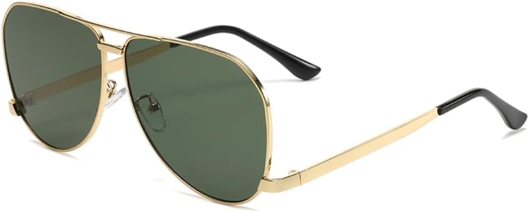 

Модные солнцезащитные очки большого размера прямоугольной формы для женщин, винтажные панк-очки в металлической оправе для мужчин, роскошные трендовые очки с защитой от УФ-излучения UV400 VVTWSSW, Green