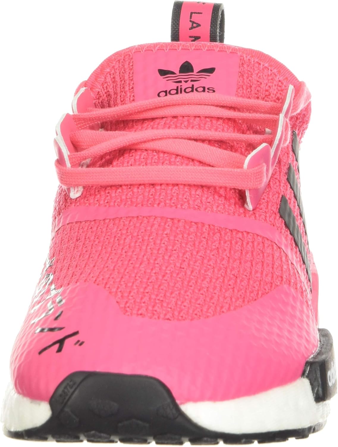 Кроссовки adidas Originals NMDr1 для детей и унисекс, белый/черный/розовый — фото 2