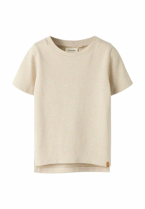 Футболка приталенного кроя с принтом Lil' Atelier, Oxford Tan