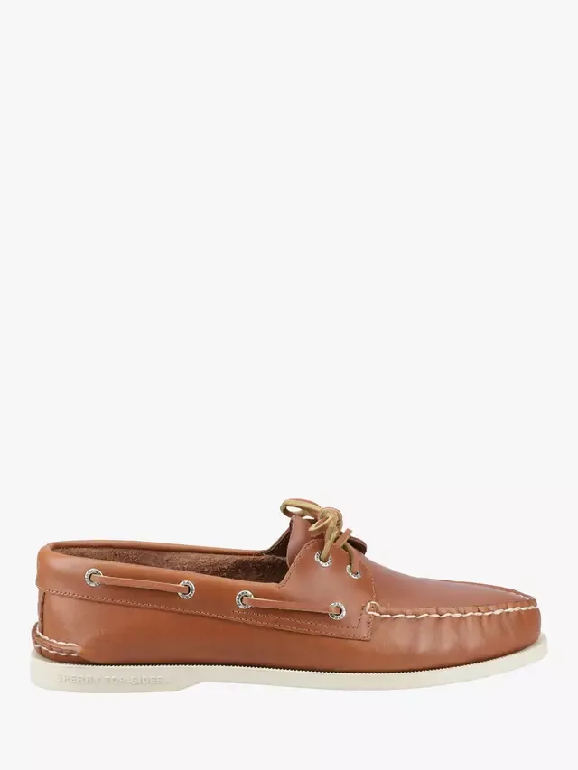 Оригинальные кожаные мокасины с двумя люверсами Sperry, Tan Wht