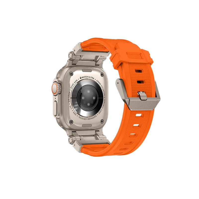 

CHENSONG Часы Watch Band Compatible With All Devices Silicone Material, Titanium Orange-Explorer Silicone Strap [2 Hydrogel Films]