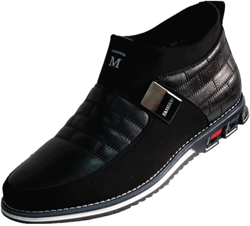 

Мужские повседневные бизнес-кеды лоферы на высокой подошве, удобные для ходьбы, для работы в офисе, кожаные без шнурков, модные лоферы Veslexth, черный