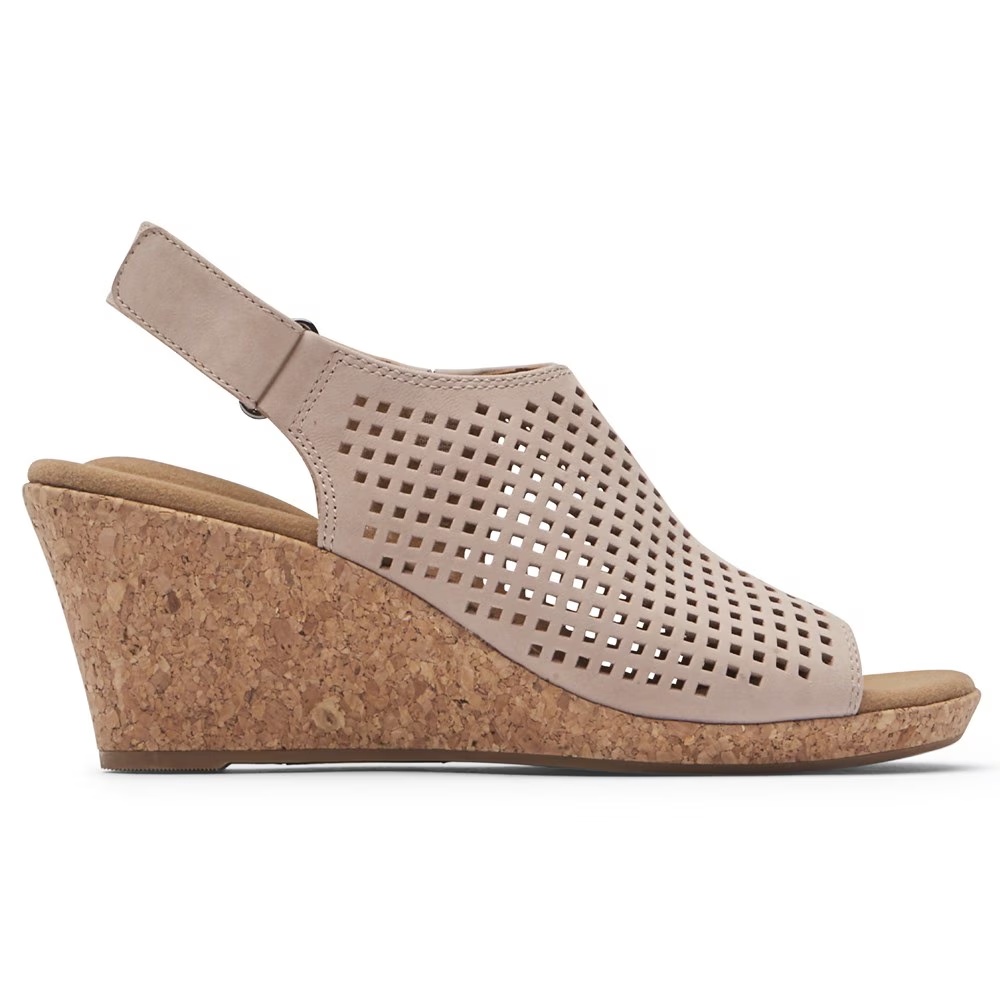 Босоножки на танкетке Briah с задником Rockport, nude leather — фото 2