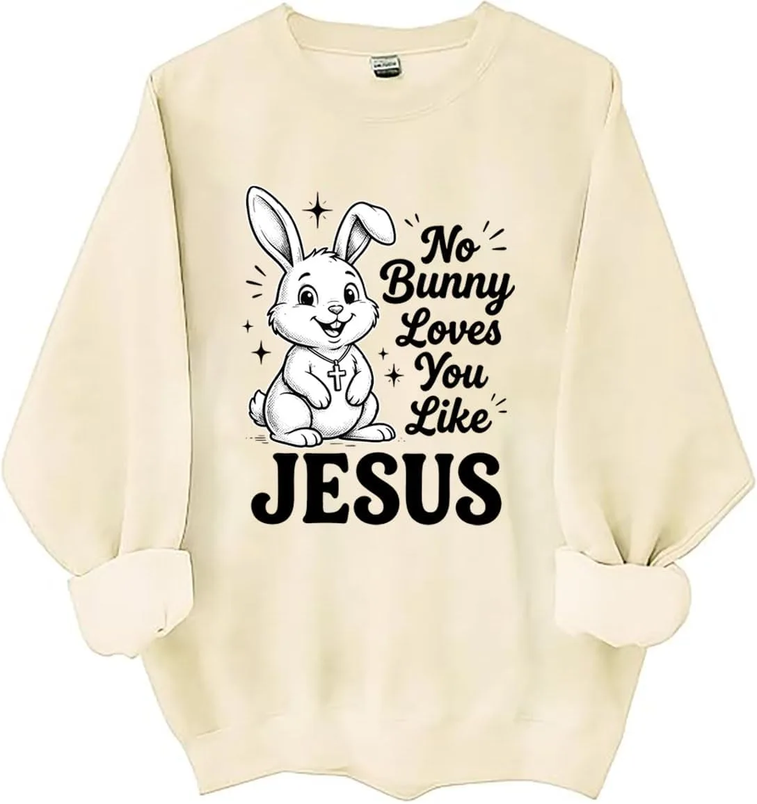 

Толстовка с принтом "No Bunny Loves You Like Jesus", пасхальная Czbic