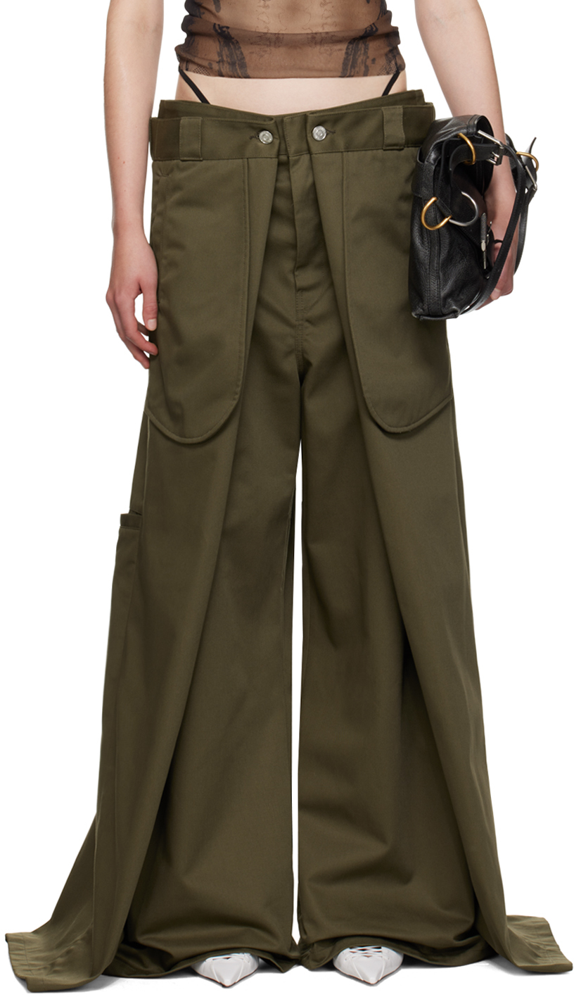 

Брюки Shayne Oliver Edition 'The Wrap' Jean Paul Gaultier, хаки