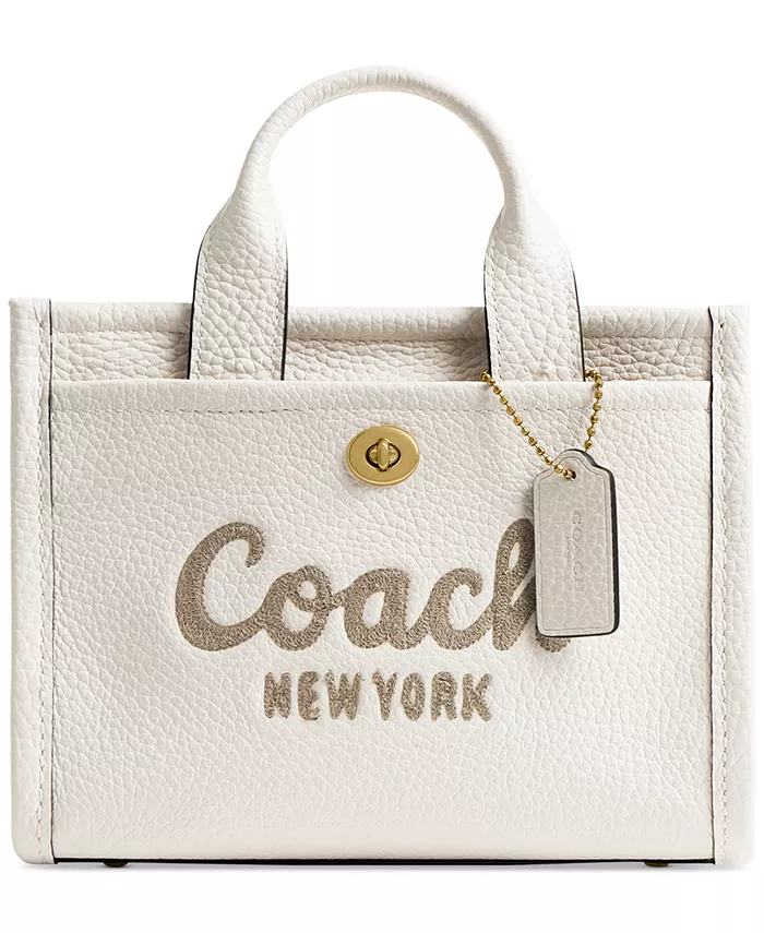 

Мини кожаная сумка-тоут карго 20 COACH, белый