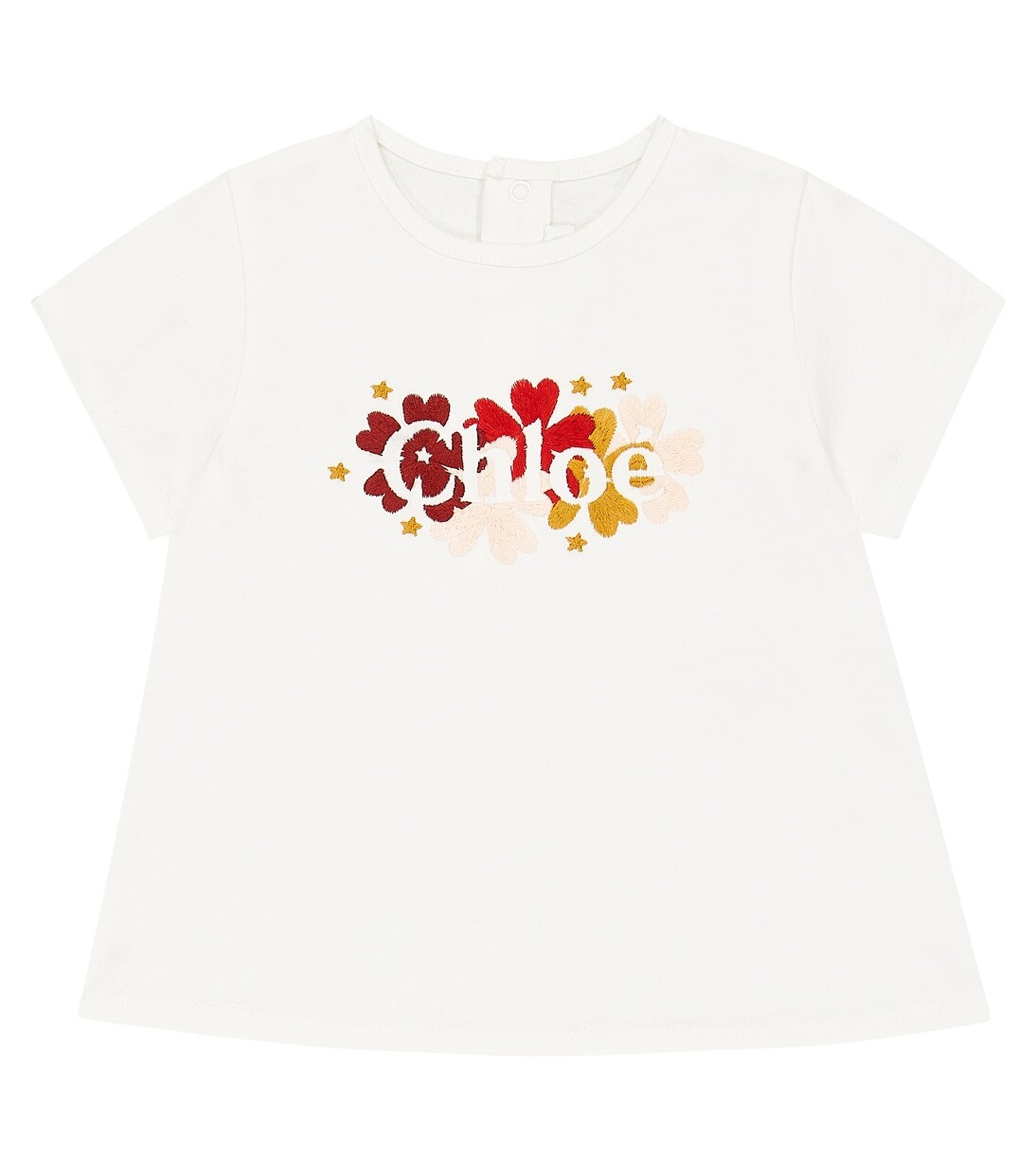 

Хлопковая футболка с логотипом baby Chloé Kids, белый