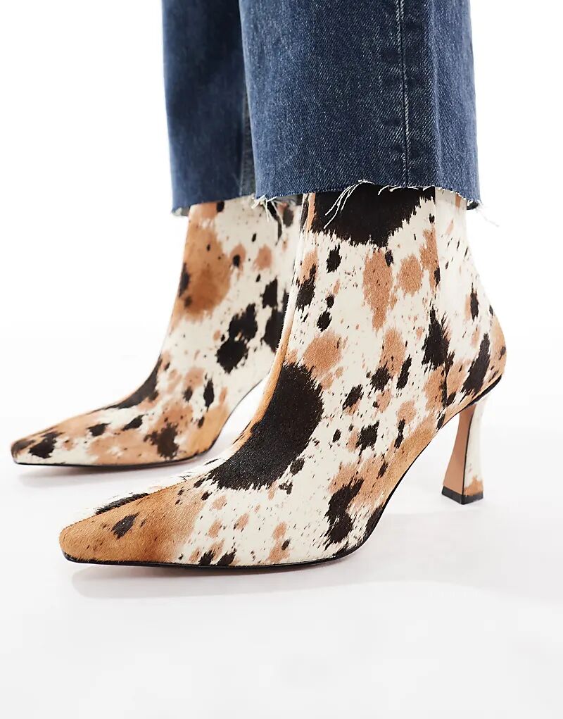 schuh Bambi ботильоны на каблуке-котёнке из коровьей кожи