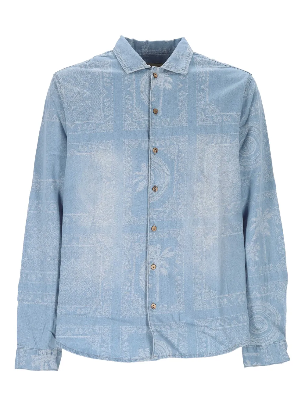 

Рубашка с узором на пуговицах Tooco, синий