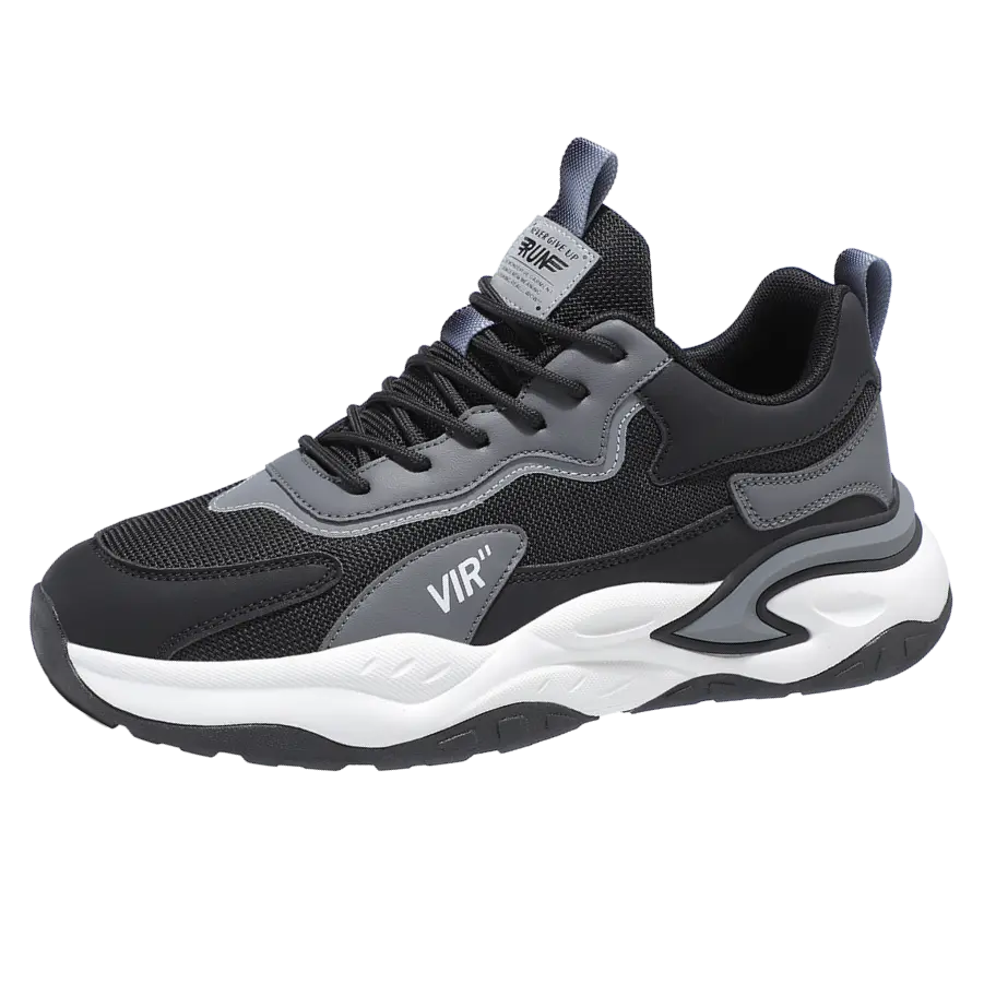 

Kuding Амортизирующие противоскользящие износостойкие дышащие легкие беговые кроссовки для мужчин - черные, цвет Black