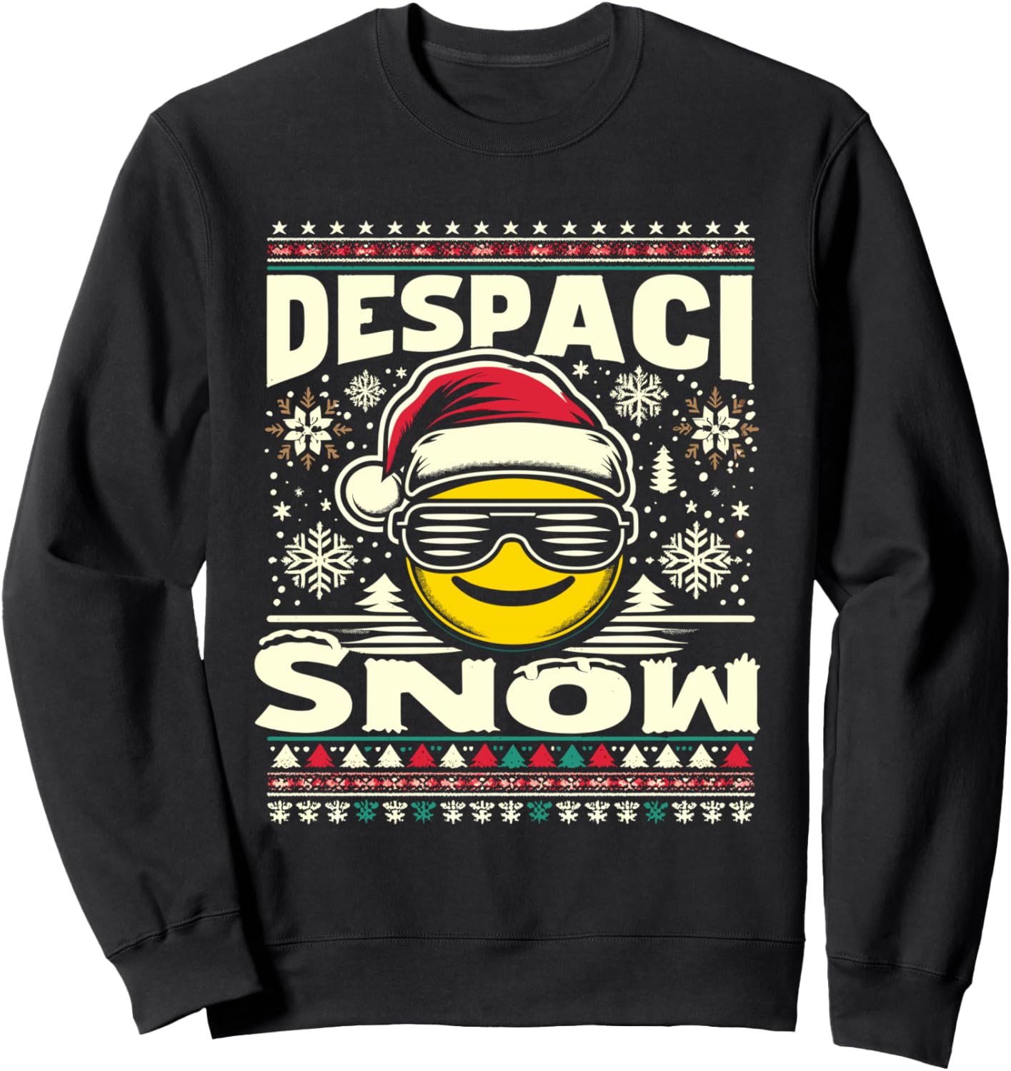 

Забавная рождественская толстовка с дизайном в стиле реггетон от Despaci-Snow Funny Christmas Designs, черный