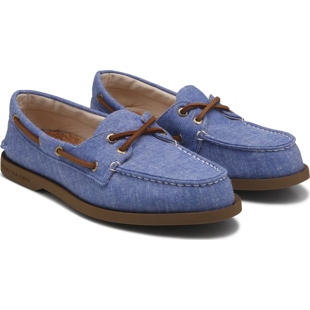 Оригинальные легкие ботинки для лодки на 2 глазка Sperry, french blue chambray