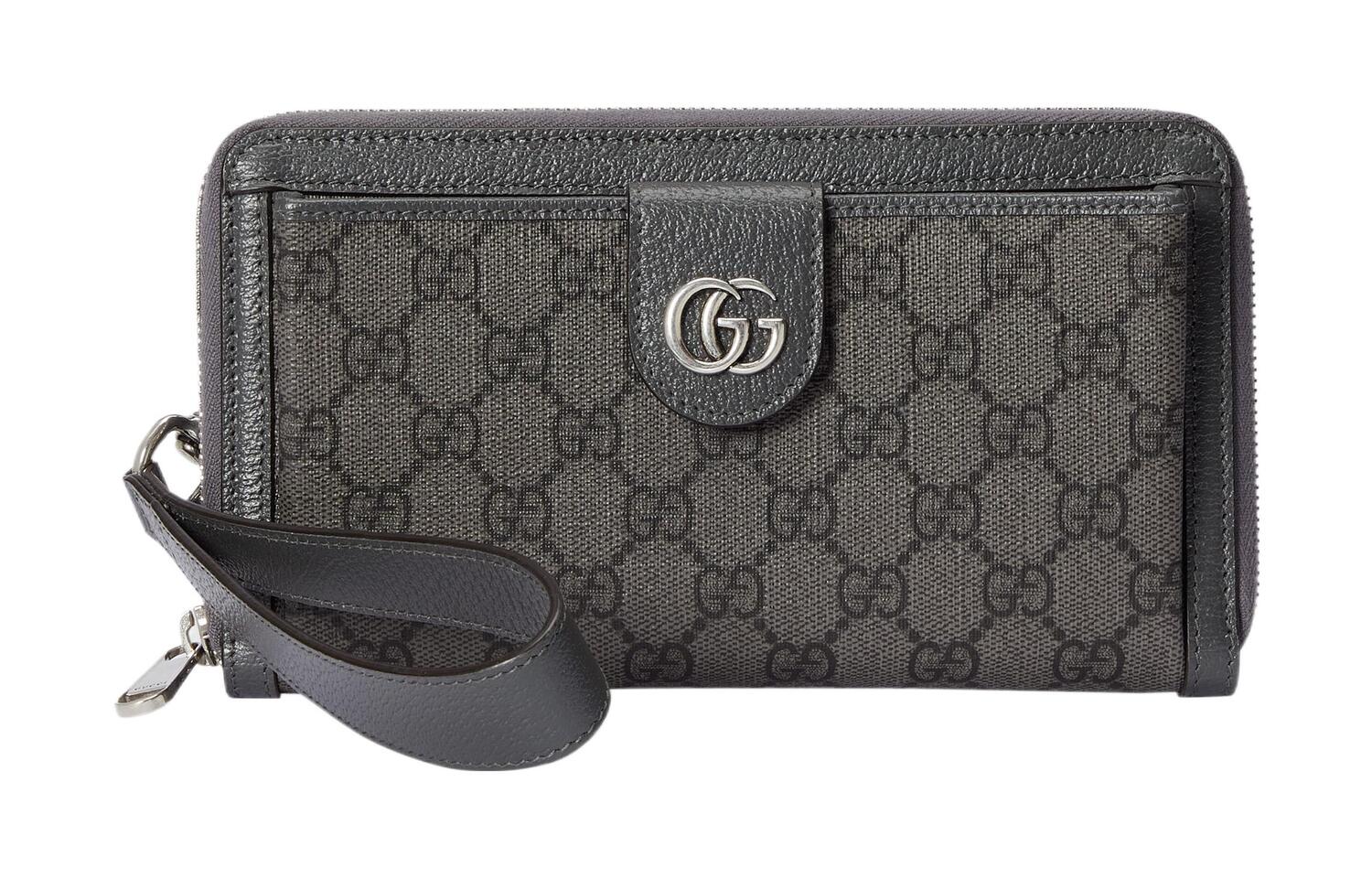 

GUCCI Кожаный кошелек Ophidia Canvas With Leather Binding мужской Gray & Black