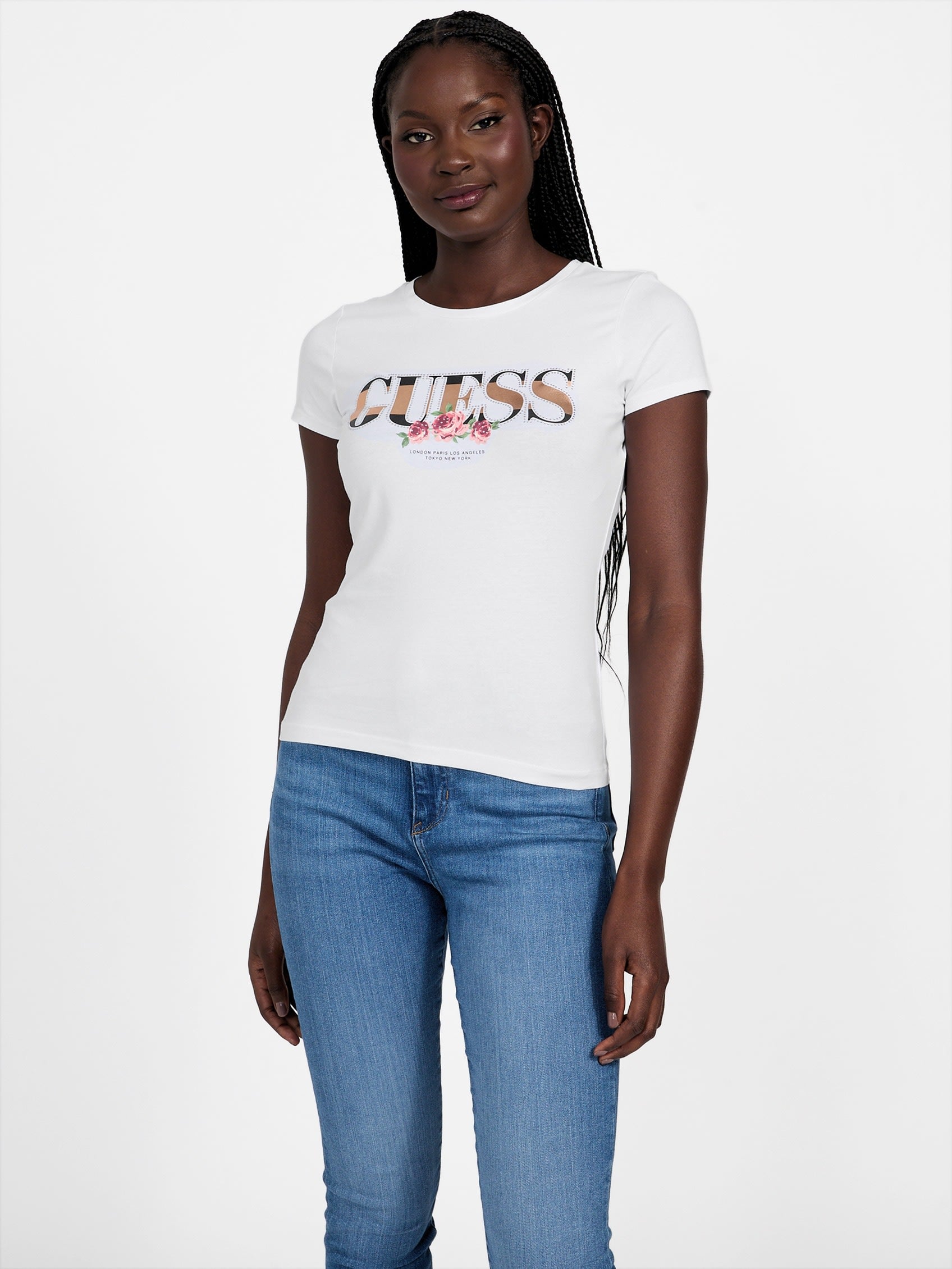 

Футболка с логотипом Eco Carri Guess Factory, цвет pure white