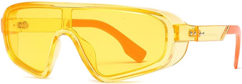 

Винтажные панк-солнцезащитные очки 2027 года, квадратные, для мужчин и женщин, модные цельные солнцезащитные очки для женщин, ретро-очки коричневого цвета MTZJH, Yellow