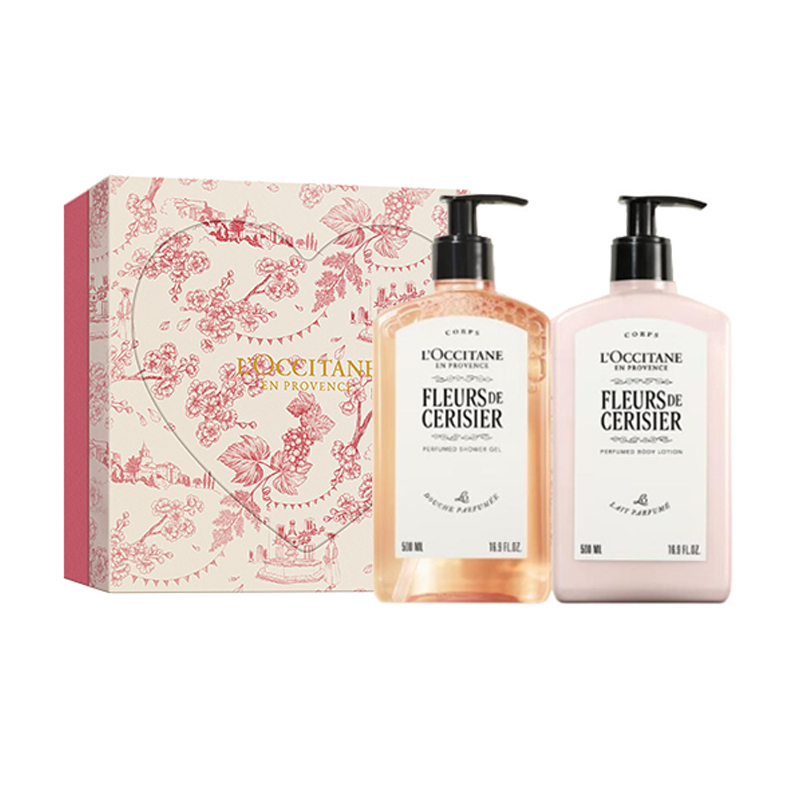 

L'Occitane Sweet Cherry Blossom увлажняющий лосьон гель для душа набор уход очищение 2 250мл+250мл/250мл+250мл+30мл LOCCITANE, Two-Piece Set: Sweet Cherry Blossom Shower Gel 500ml+Sweet Cherry Blossom Body Lotion 500ml